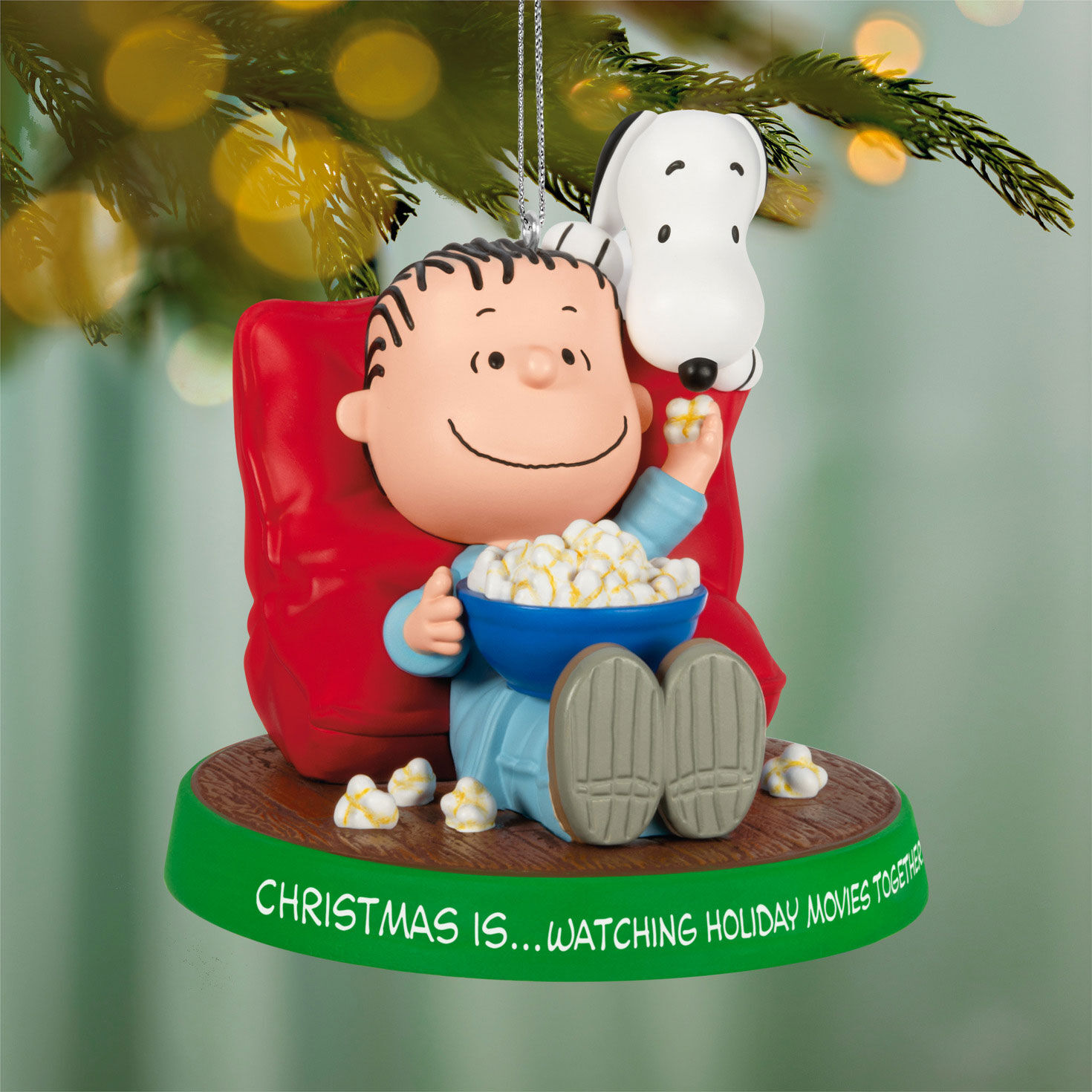 Linus Snoopy With Popcorn Keepsake Ornament  image number 2