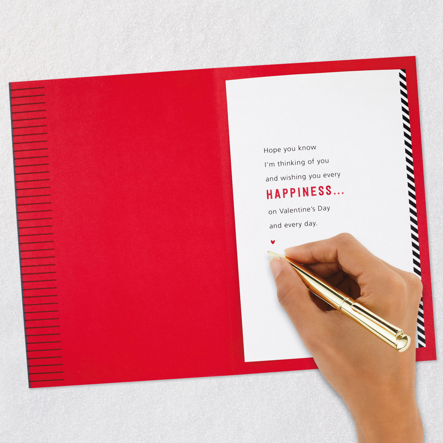 Gray with Pink and Red Lettering Valentine's Day Card Signing card image number 6