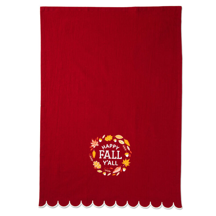 Happy Fall Y'all Tea Towel, 18x26 - Kitchen Linens | Hallmark