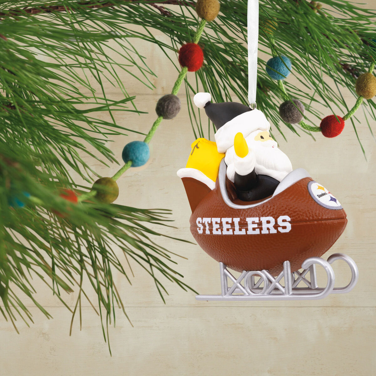 NFL Pittsburgh Steelers Santa Football Sled Hallmark Ornament Gift