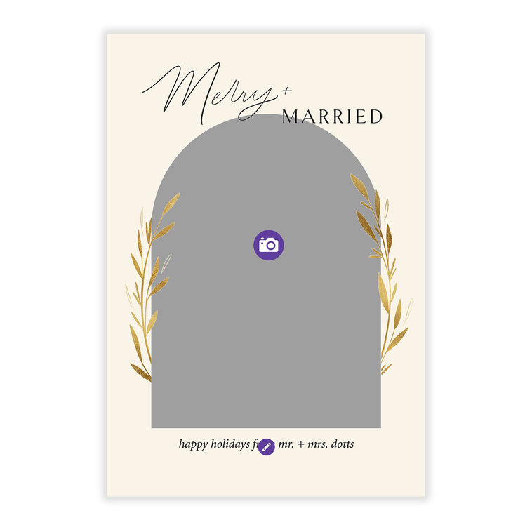 Merry and Married Flat Holiday Photo Card, , large image number 5