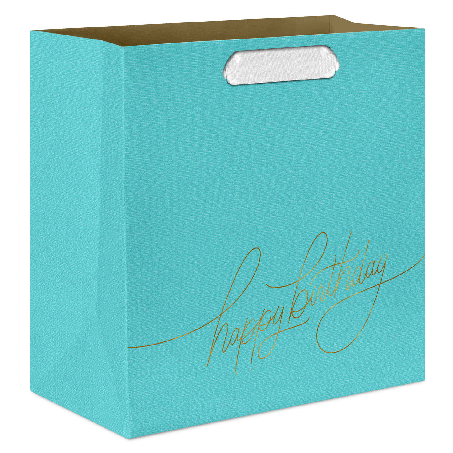 7.7" Happy Birthday on Turquoise Medium Gift Bag
