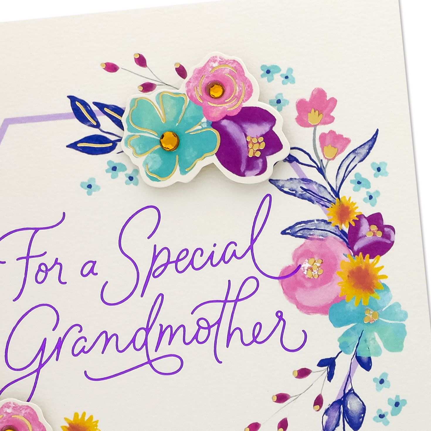 Spring Flowers Birthday Card for Grandmother Card Front Detail image number 5