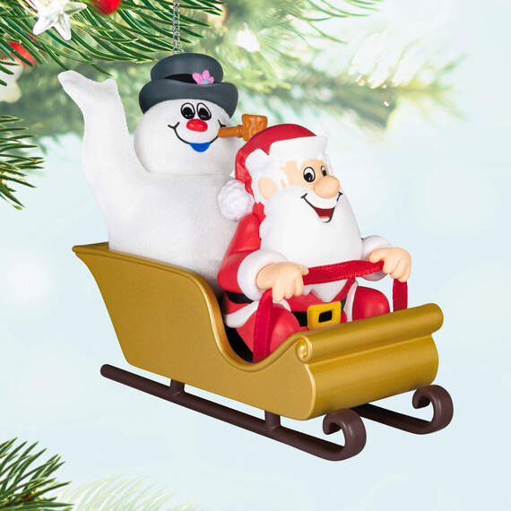 Frosty the Snowman™ Frosty and Santa Ornament, , large image number 2
