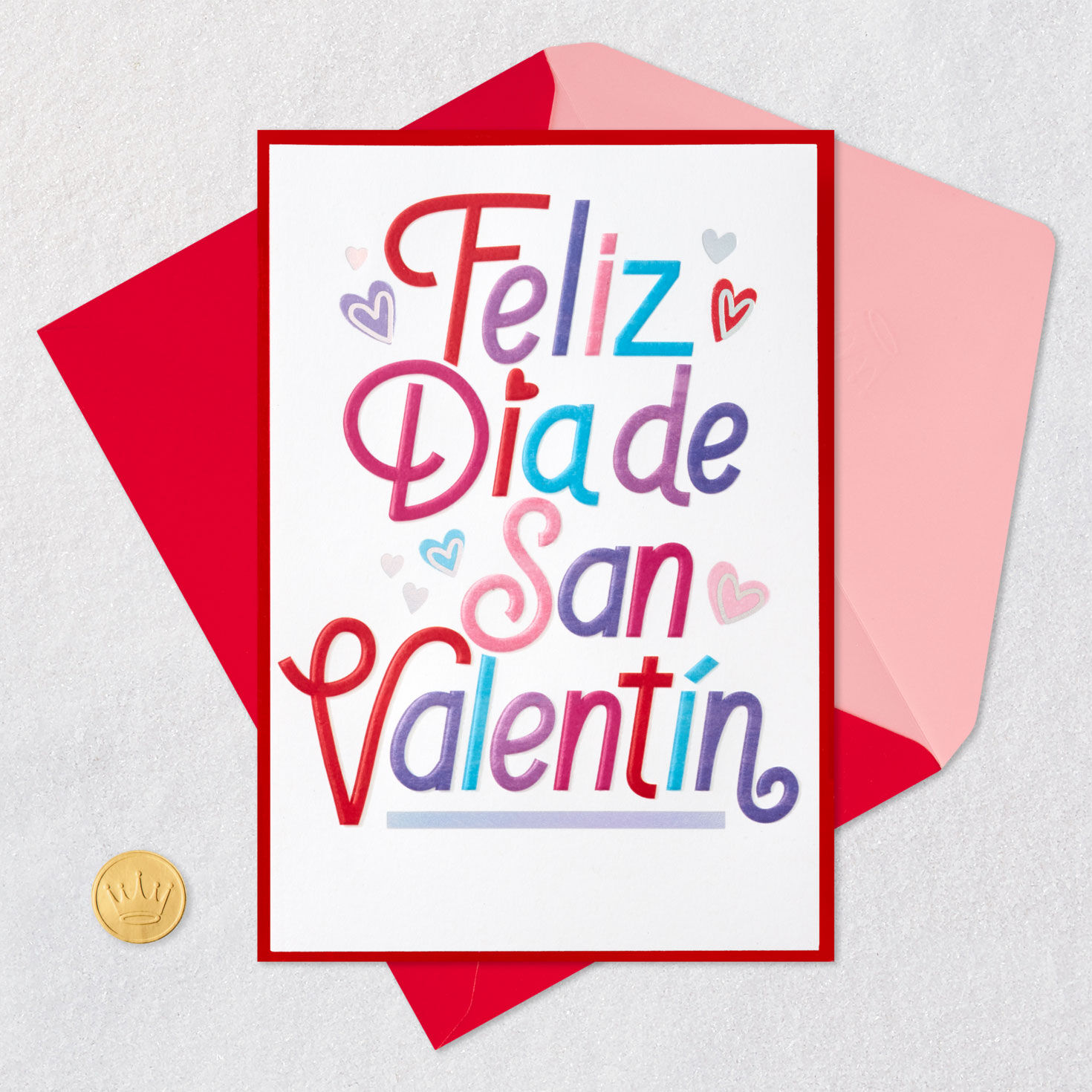 Colorful Lettering Kids Valentine's Day Card in Spanish  image number 5
