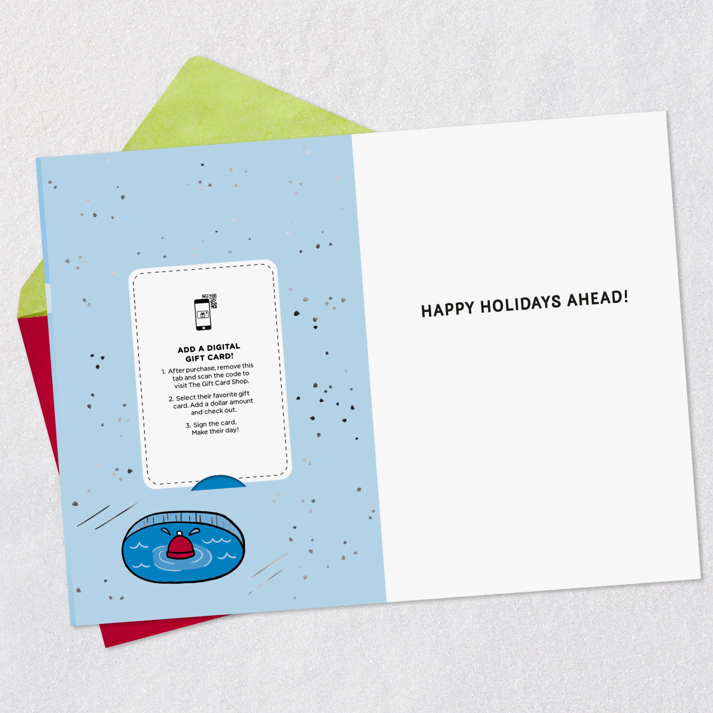 Ice Hole Skating Polar Bears Gift Card Greeting Funny Christmas Card, , large image number 3