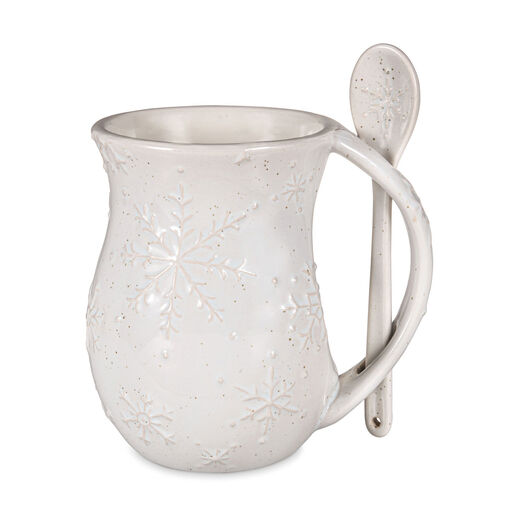 Snowflake Hand-Warming Mug With Spoon, 