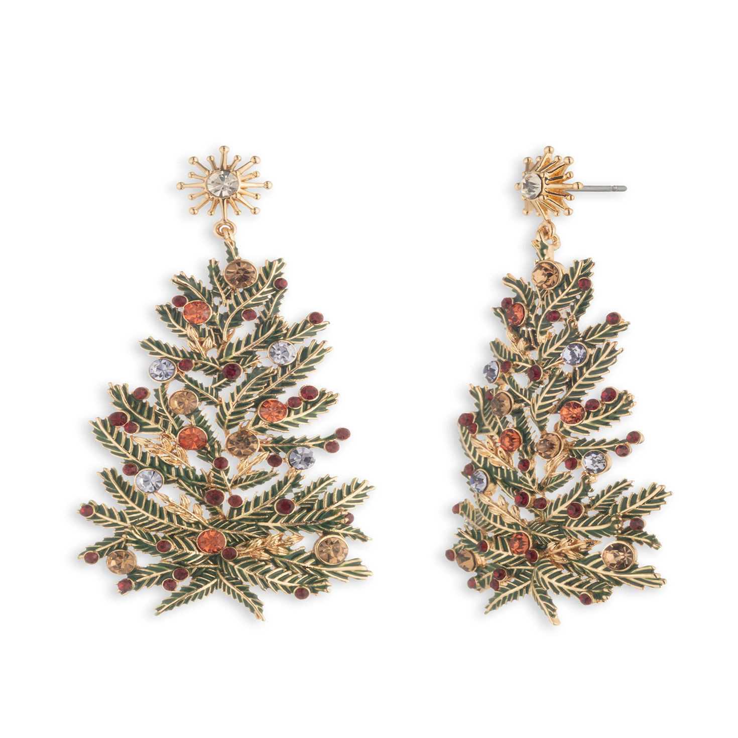 Hallmark Christmas Tree Dangle Earrings