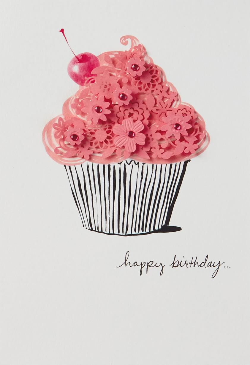 Pretty on Top Cupcake Birthday Card