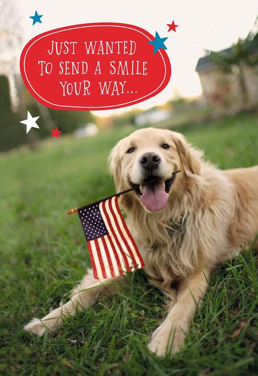 Patriotic Dog Military Thinking of You Card, , large image number 1