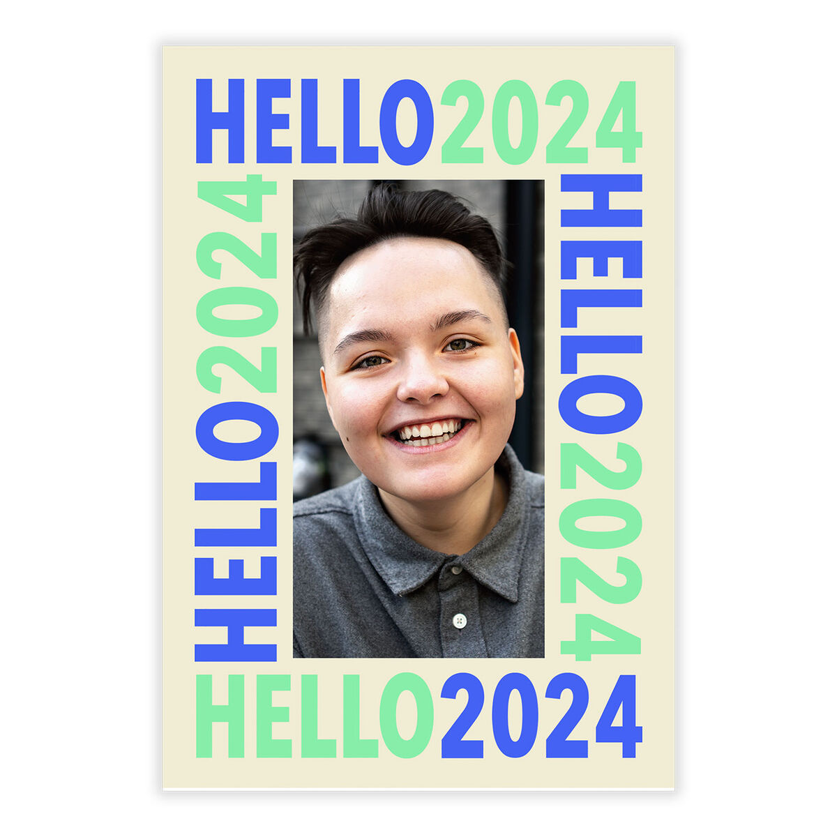 Hello 2024 Folded New Year Photo Card eCards Hallmark