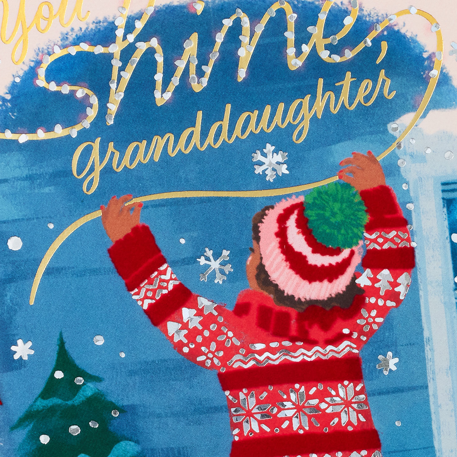 Fair Isle Winter Scene Christmas Card for Granddaughter Card Front Detail image number 5