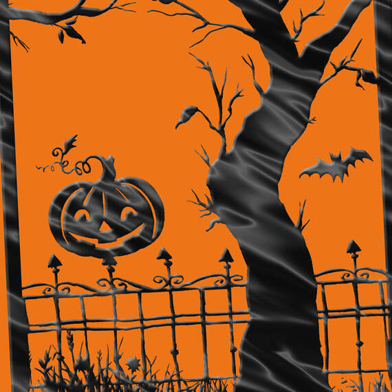 Pumpkin on Fence Happy Halloween Card, , large image number 4