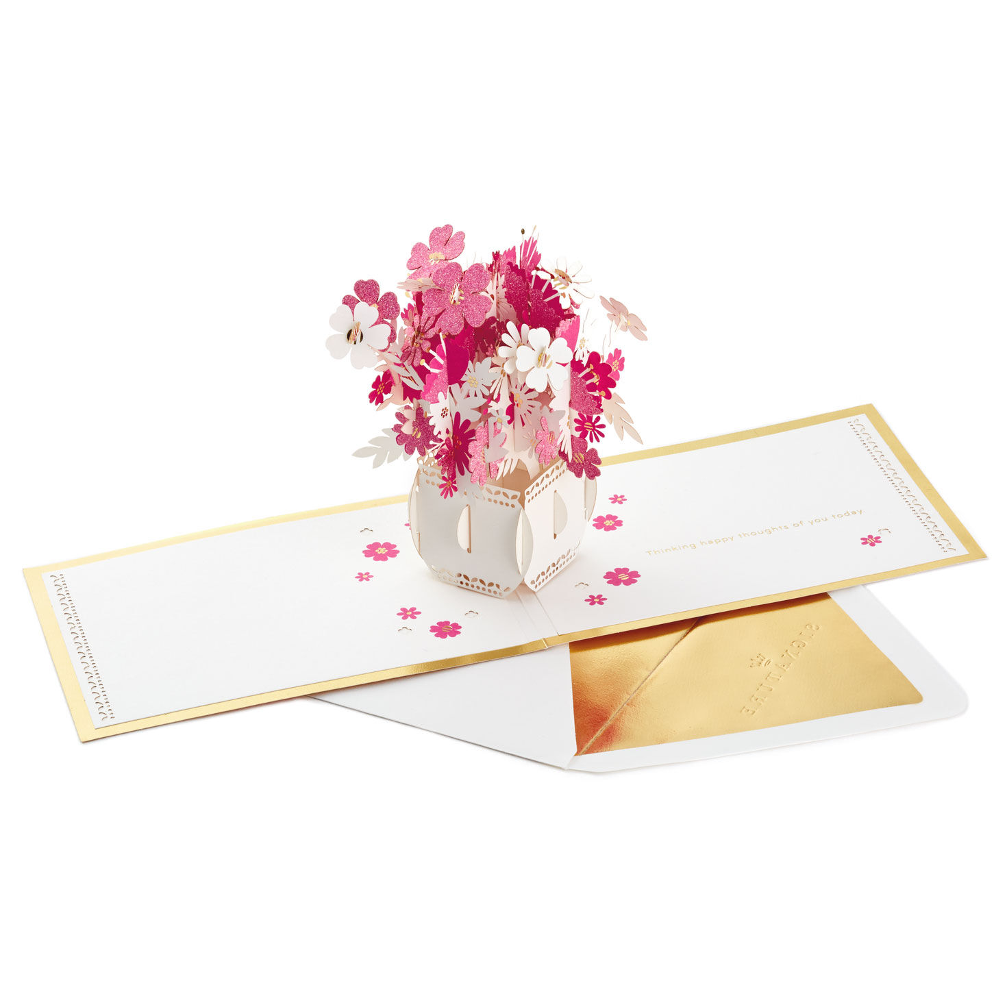 Happy Thoughts Flower Bouquet 3D Pop-Up Thinking of You Card, , large image number 4