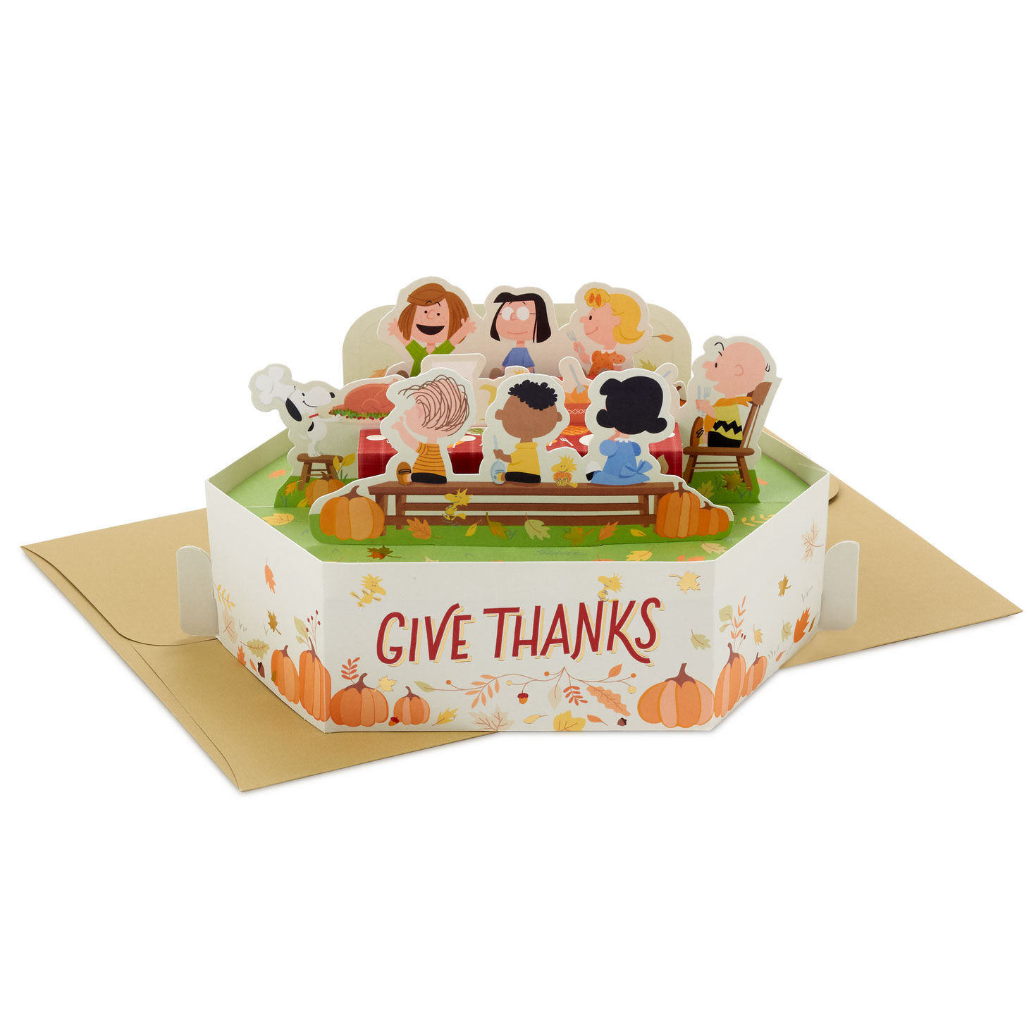 Peanuts® Gang Give Thanks 3D Pop-Up Thanksgiving Card for only USD 8.99 | Hallmark