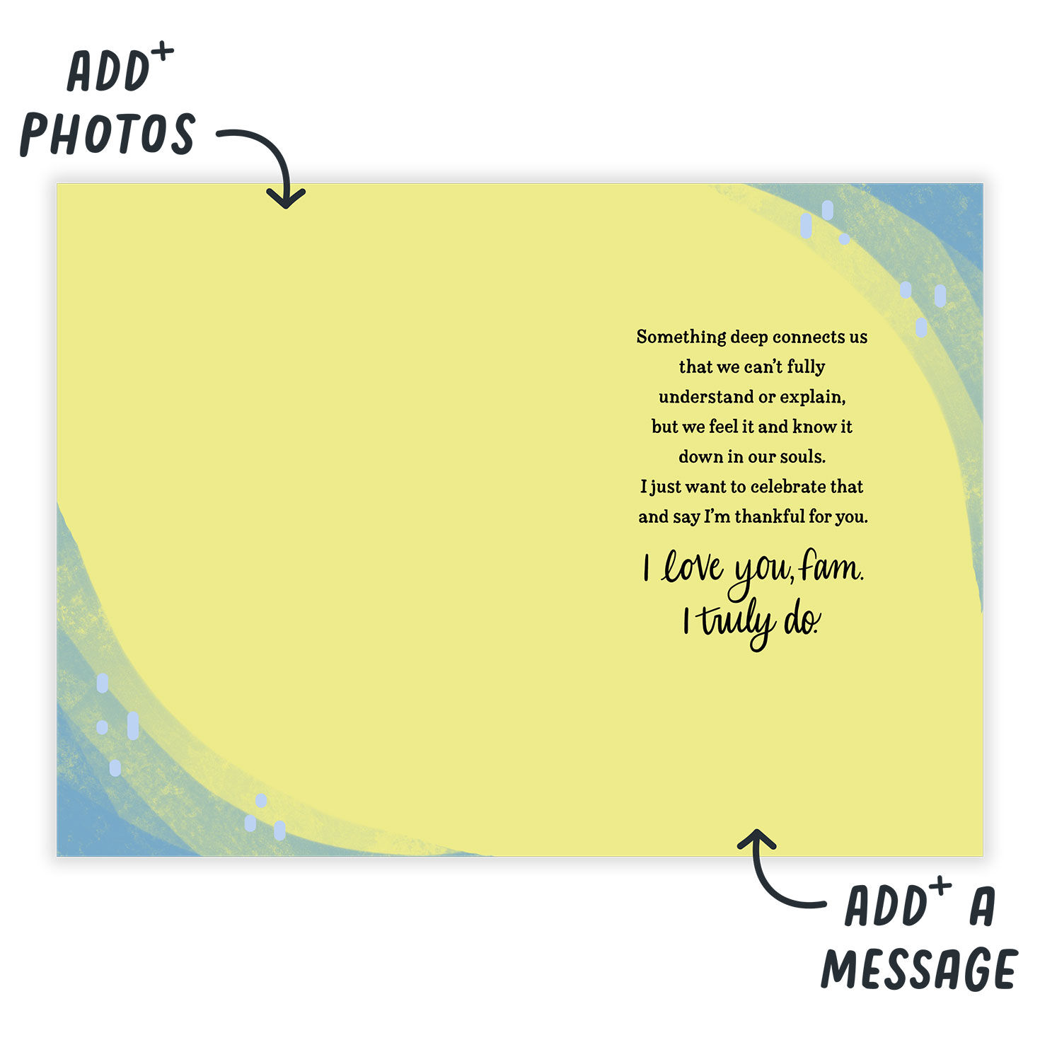 Abstract Blue Yellow Personalized Friendship Card  image number 3