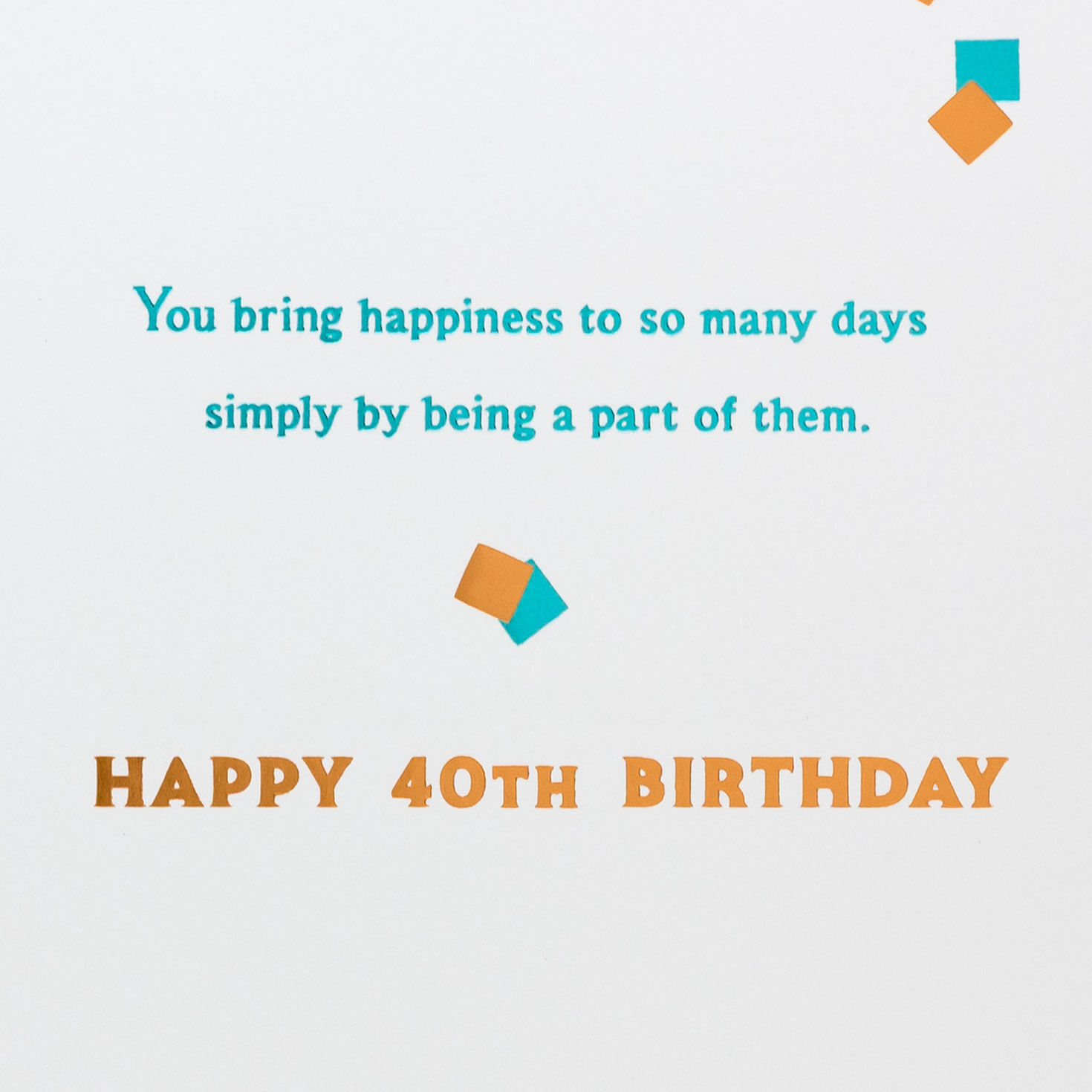 Gold Confetti 40th Birthday Card Sentiment image number 3