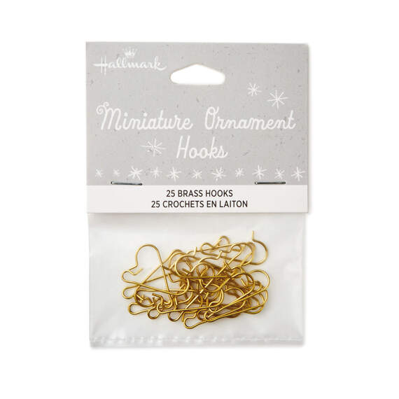 Mini Brass Ornament Hooks, Set of 25, , large image number 3