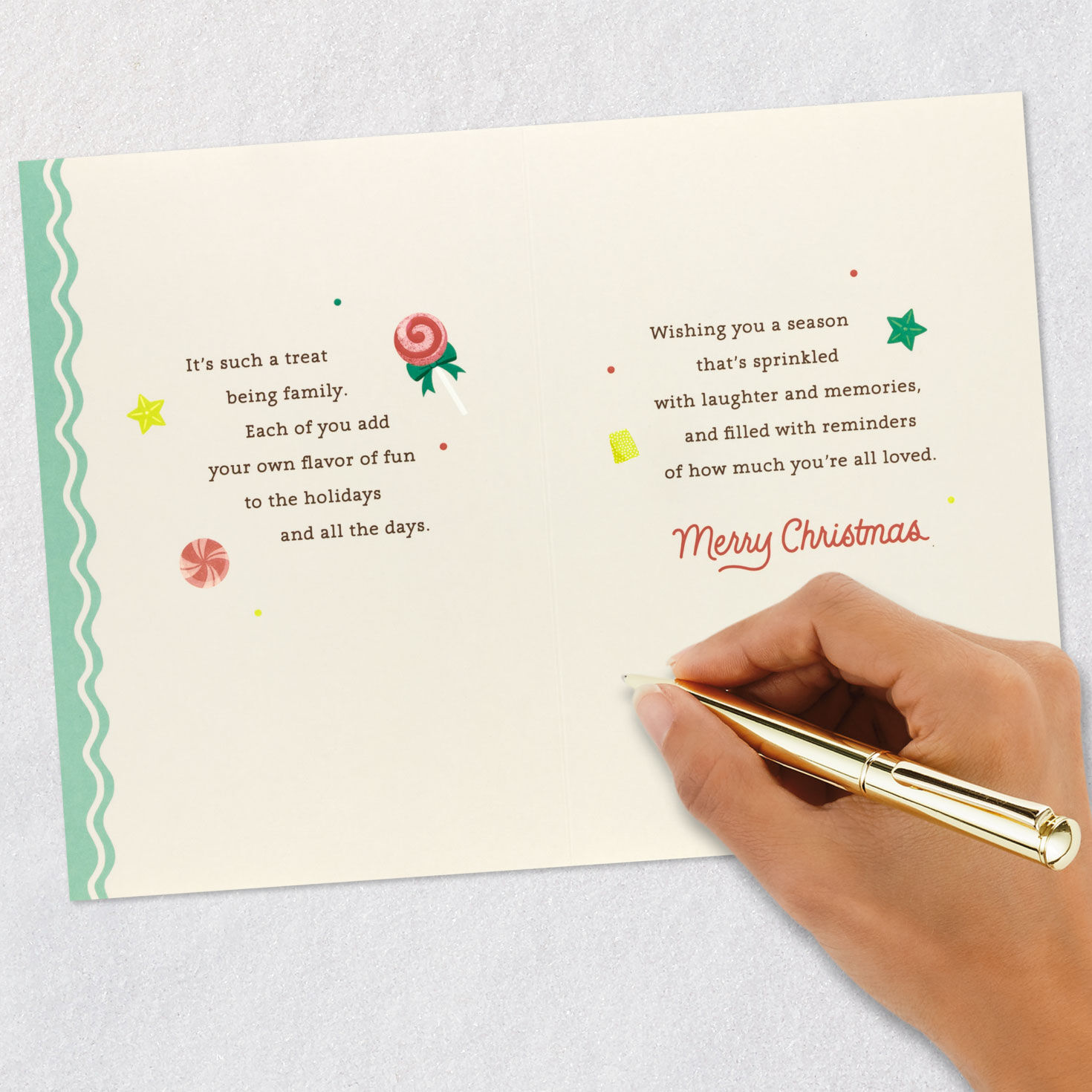 Gingerbread House Christmas Card for Sister and Family Signing card image number 7