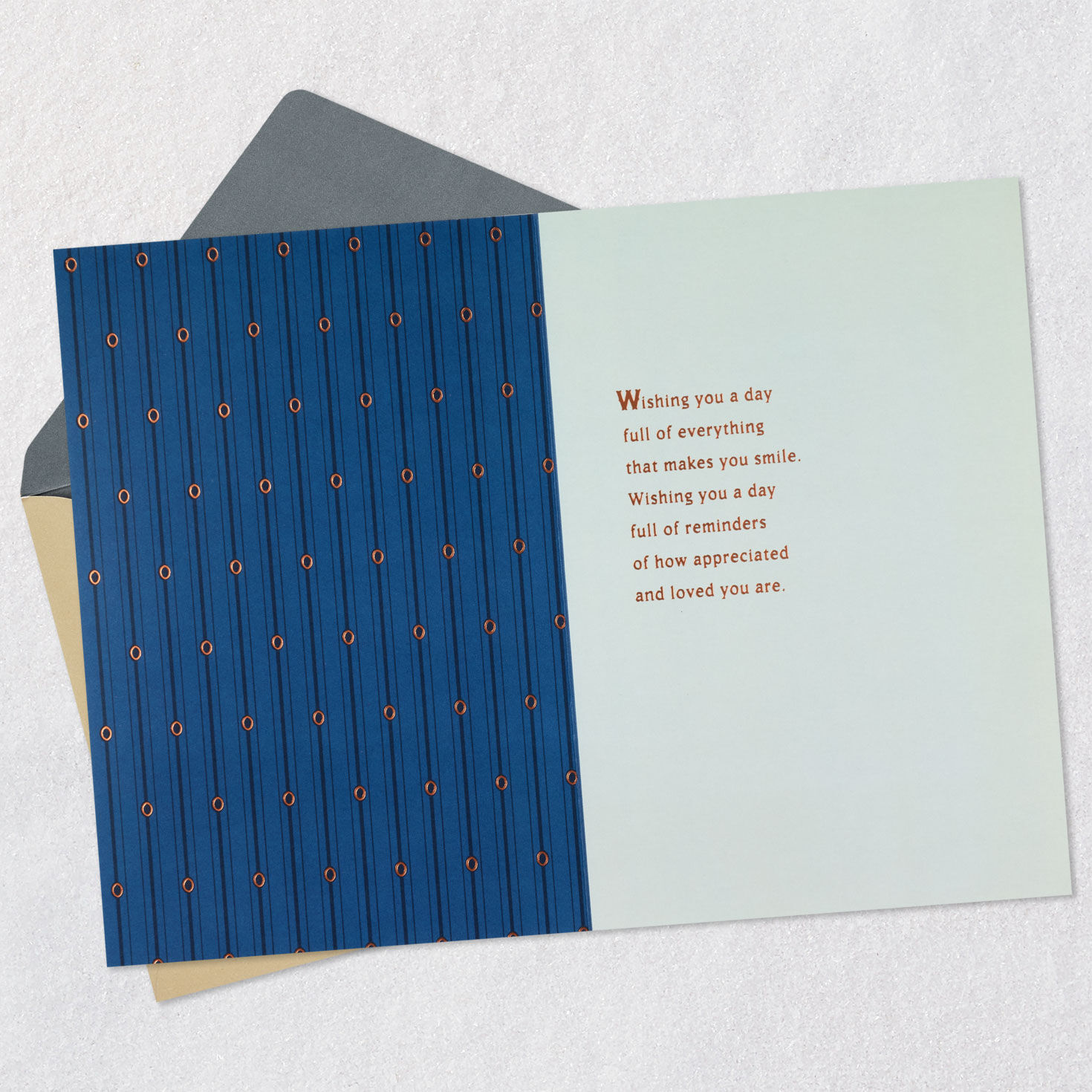 Leaping Trout Copper Foil Father's Day Card Open card with envelope image number 3