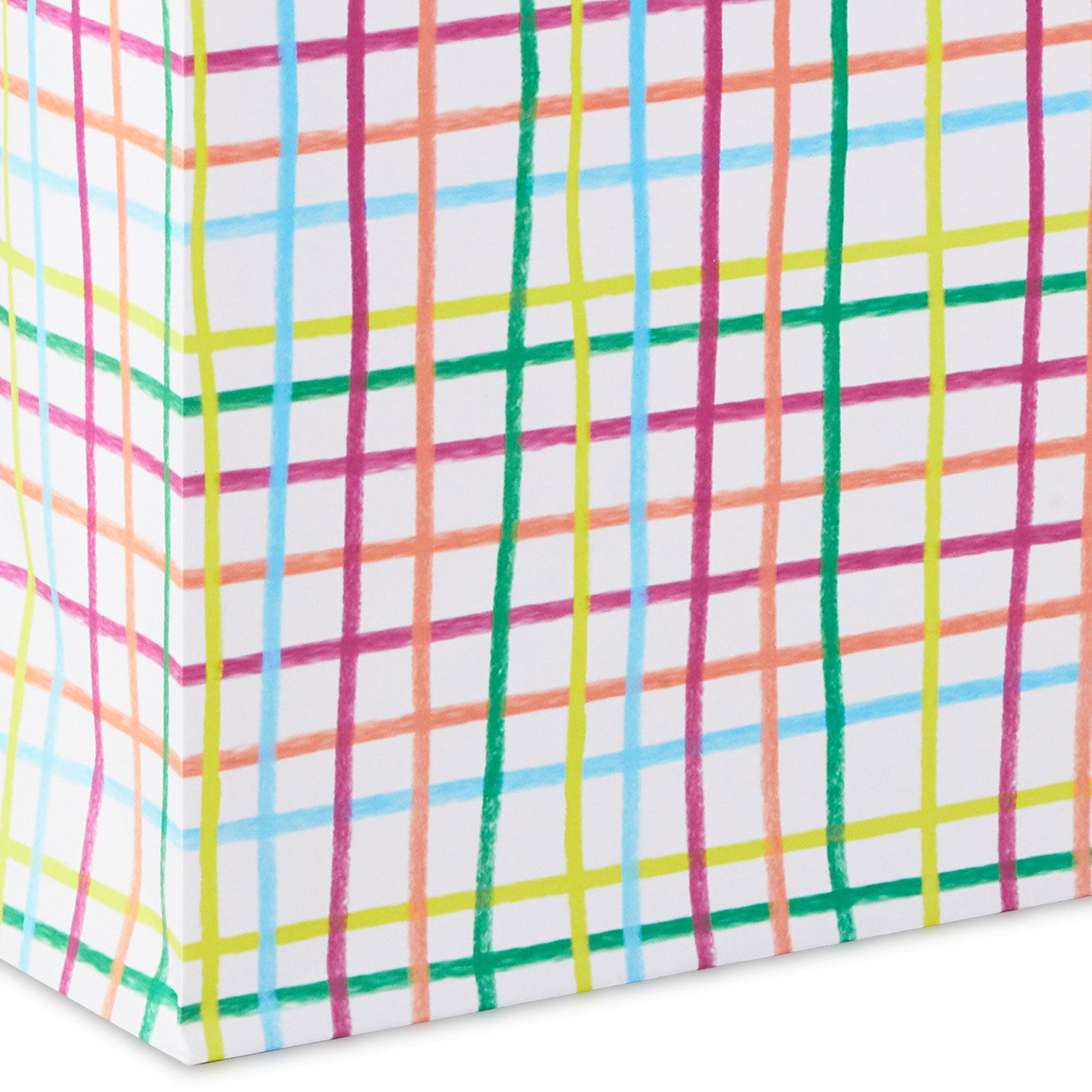 Multicolor Windowpane Large Gift Bag upclose detail image number 5