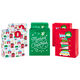 9.6" Assorted Bright and Festive 6-Pack Medium Christmas Gift Bags