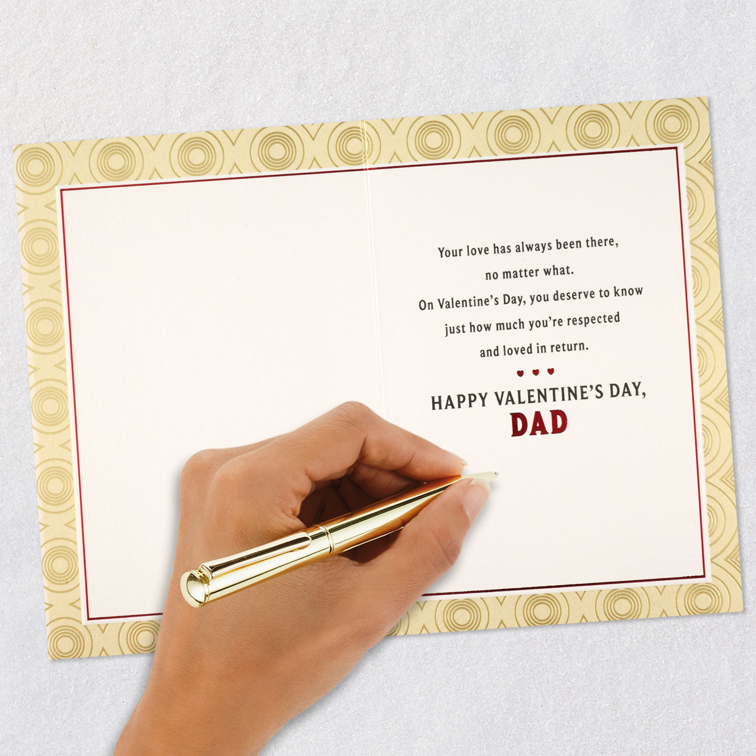 Red Heart on Gold Dad Valentine's Day Card  image number 6