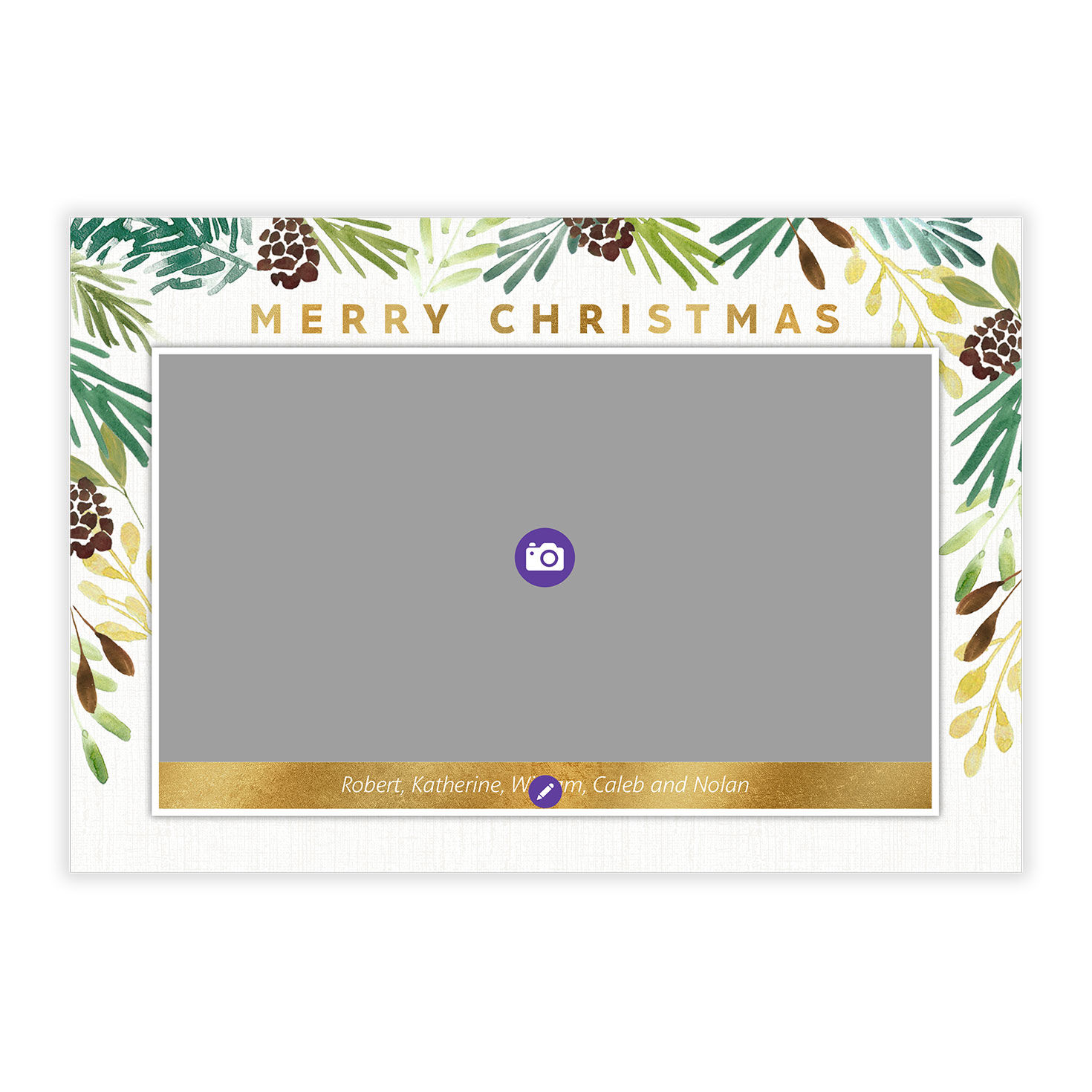 Winter Garland Flat Christmas Photo Card, , large image number 5