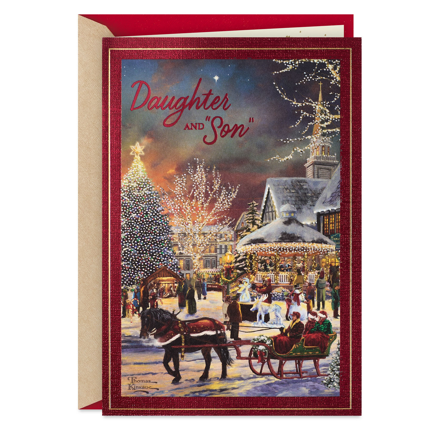 Thomas Kinkade Family Love Is the Sweetest Gift Christmas Card for Daughter and Son-in-Law