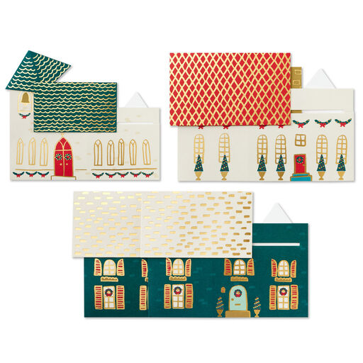 Christmas Village 3D Pop-Up Decor, Set of 3, 