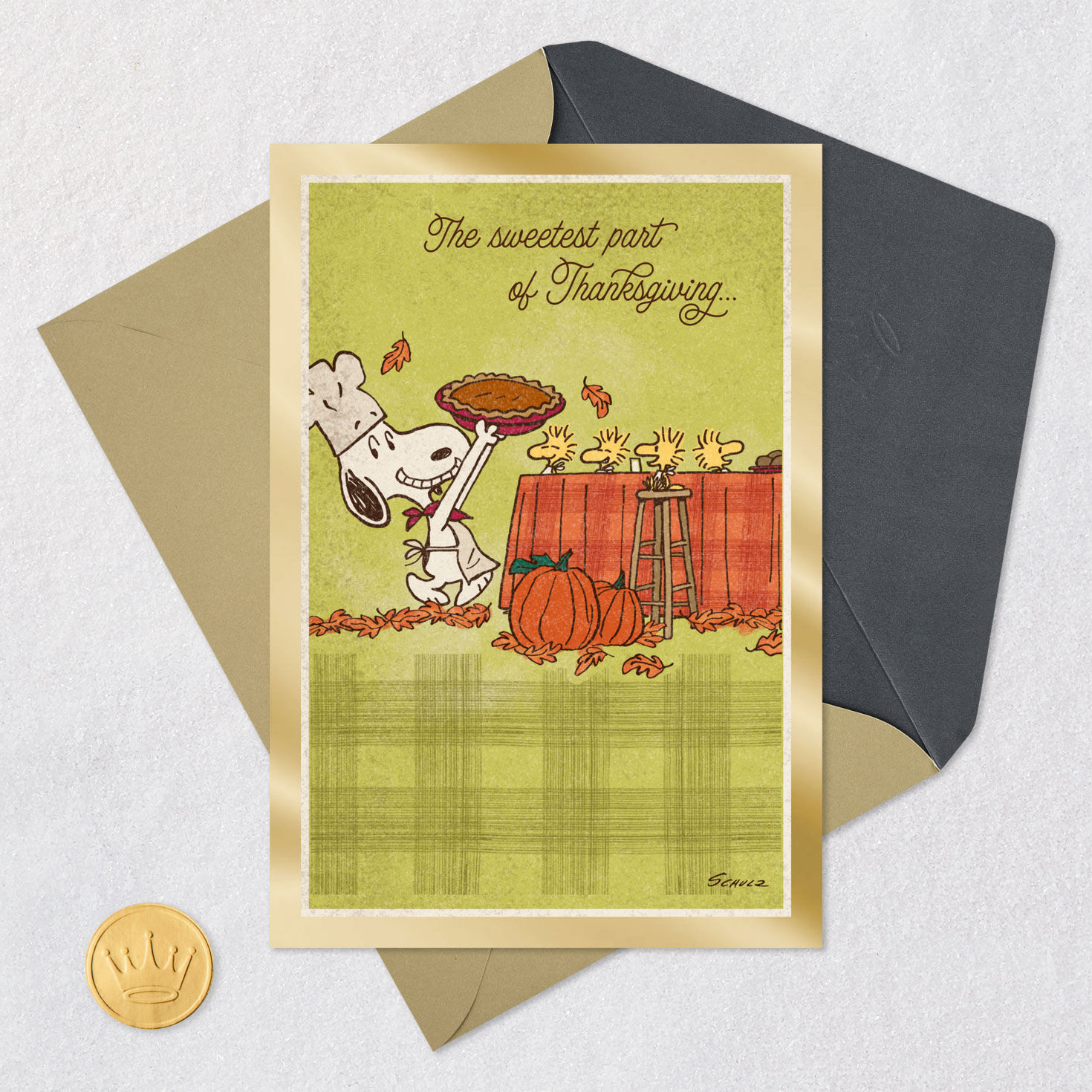 Peanuts&reg; Snoopy and Woodstock Sharing the Love Thanksgiving Card, , large image number 5