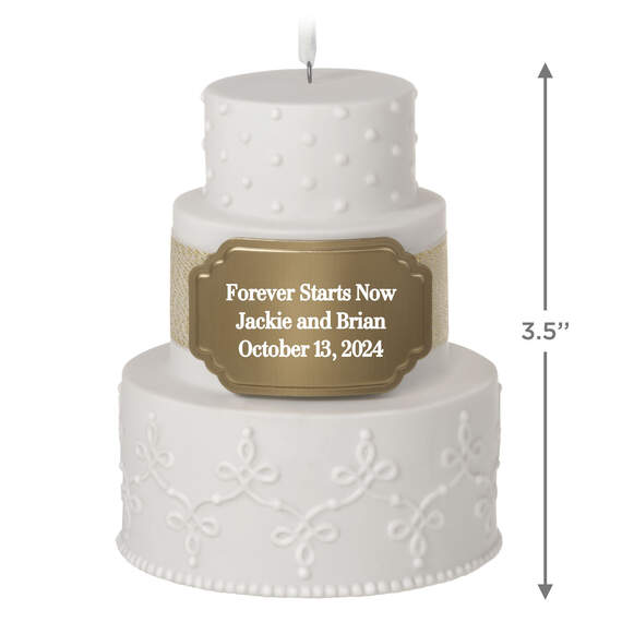 Wedding Cake Personalized Ornament, , large image number 3