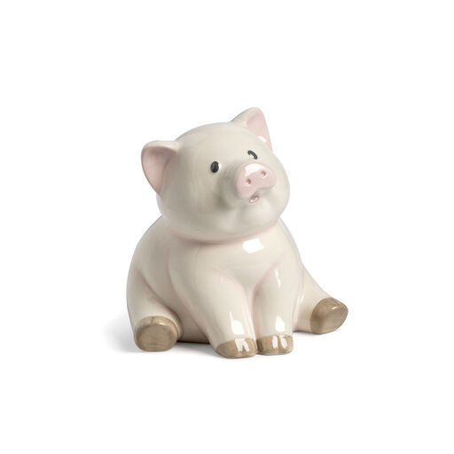 Demdaco Cream Piggy Bank, 6", 