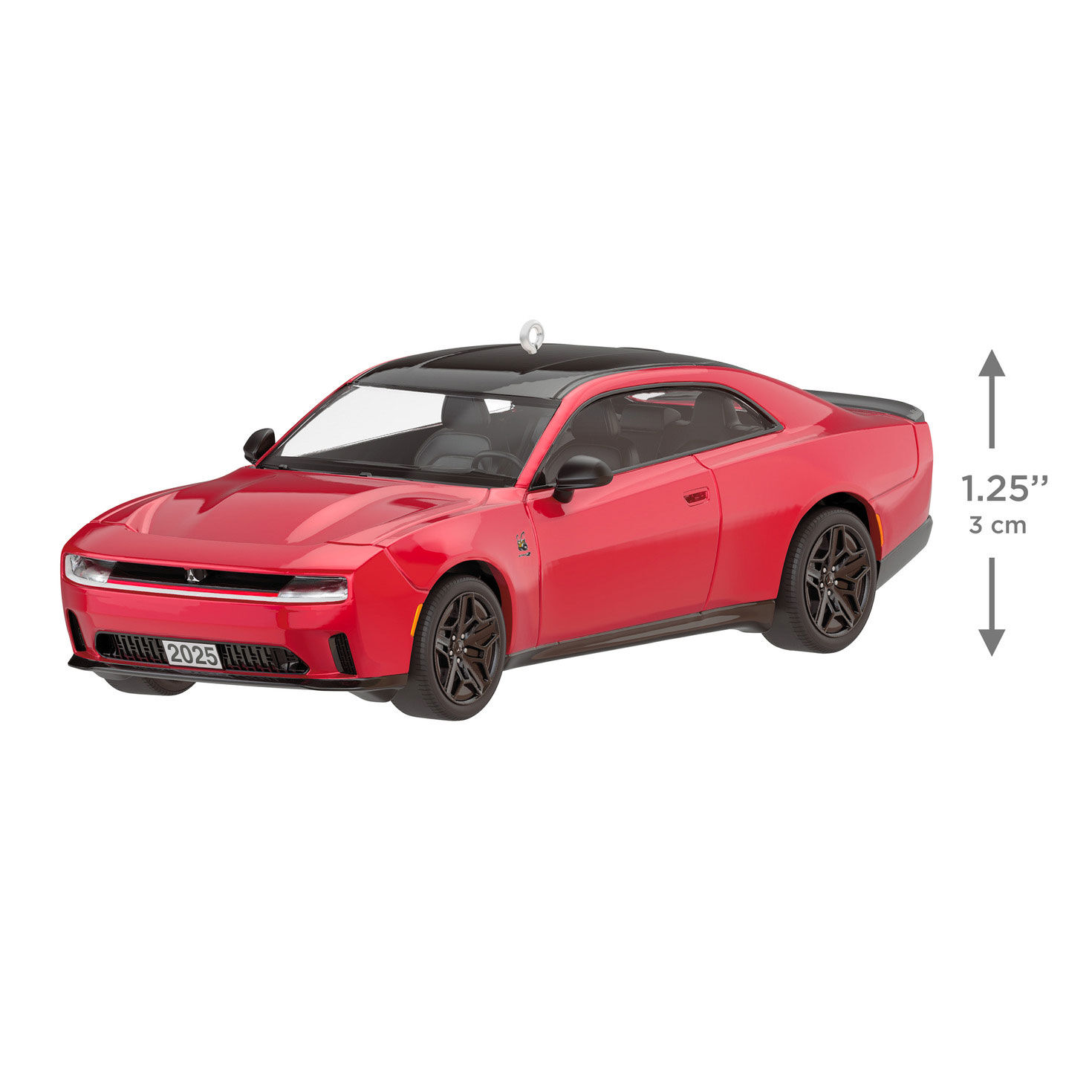 Red Dodge Charger Sports Car Keepsake Ornament measurement image number 3