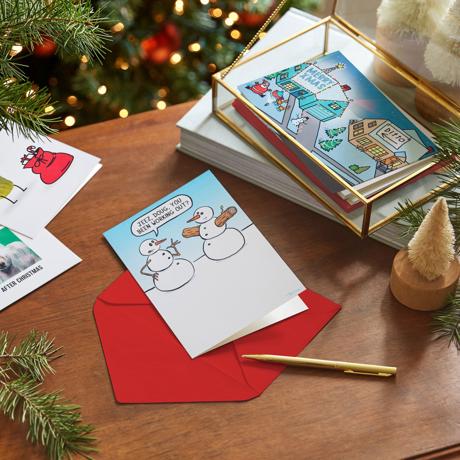 Shoebox Humorous Boxed Christmas Card Pack Cover Detail image number 6