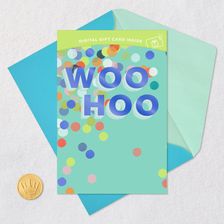Woo Hoo Confetti Gift Card Greeting Congratulations Card, , large image number 8