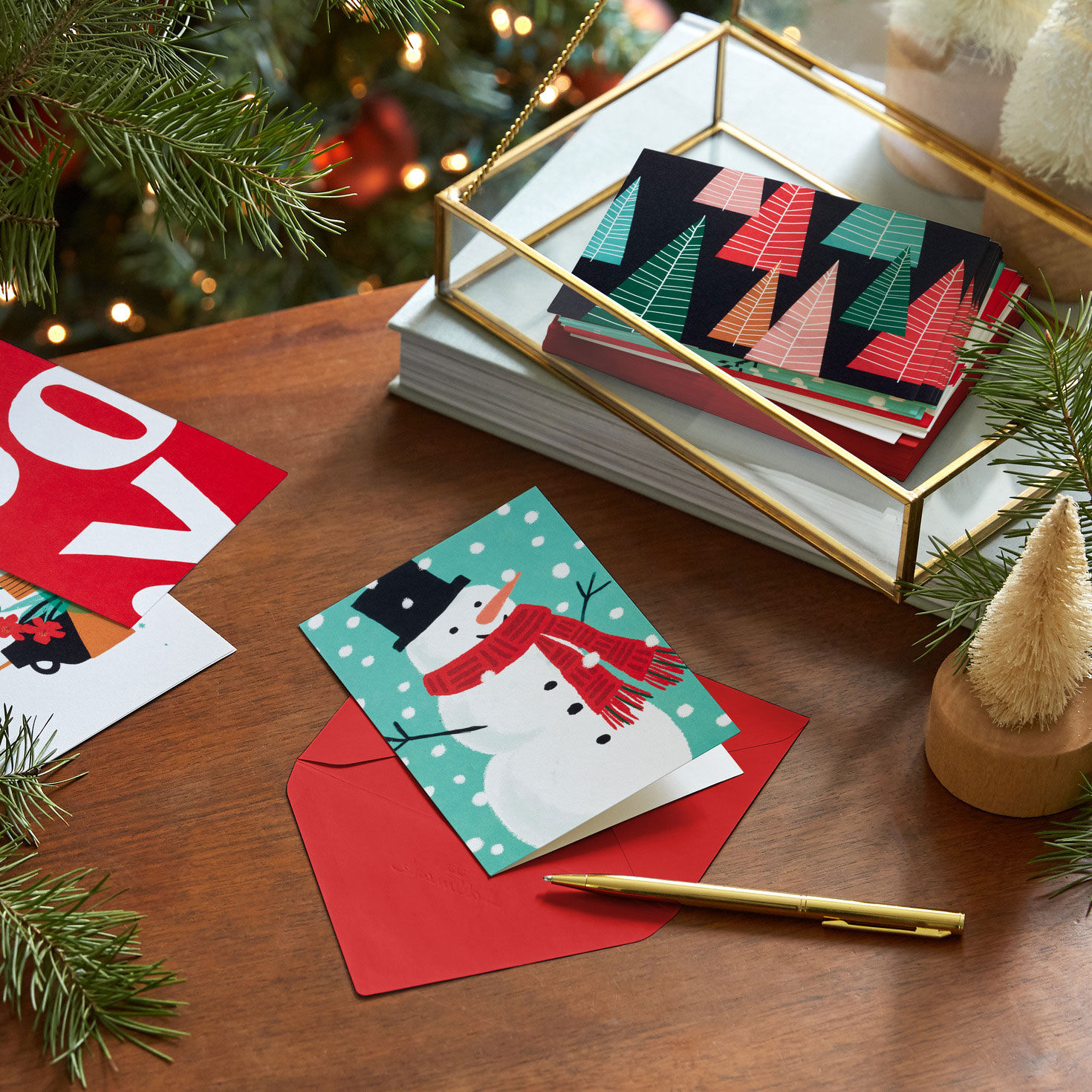 Playful Blank Boxed Christmas Cards Assortment in use image number 8