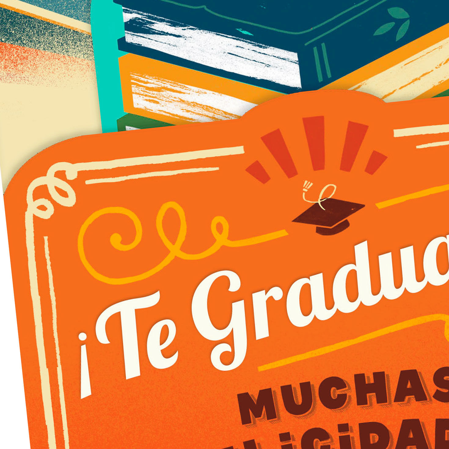 Mortarboard and Stars Spanish-Language Graduation Card, , large image number 4
