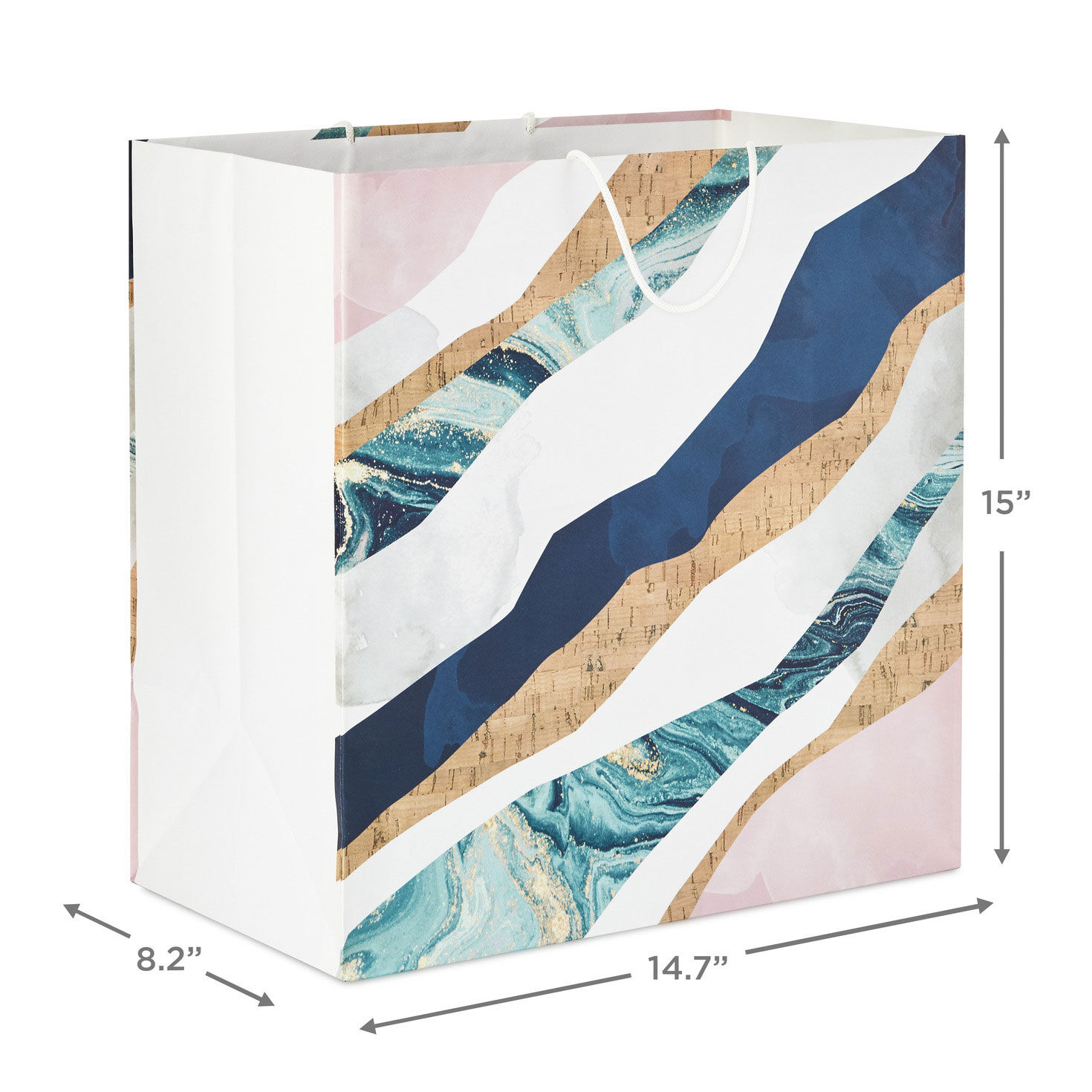 Marble and Cork Extra-Deep Gift Bag measurement image number 3