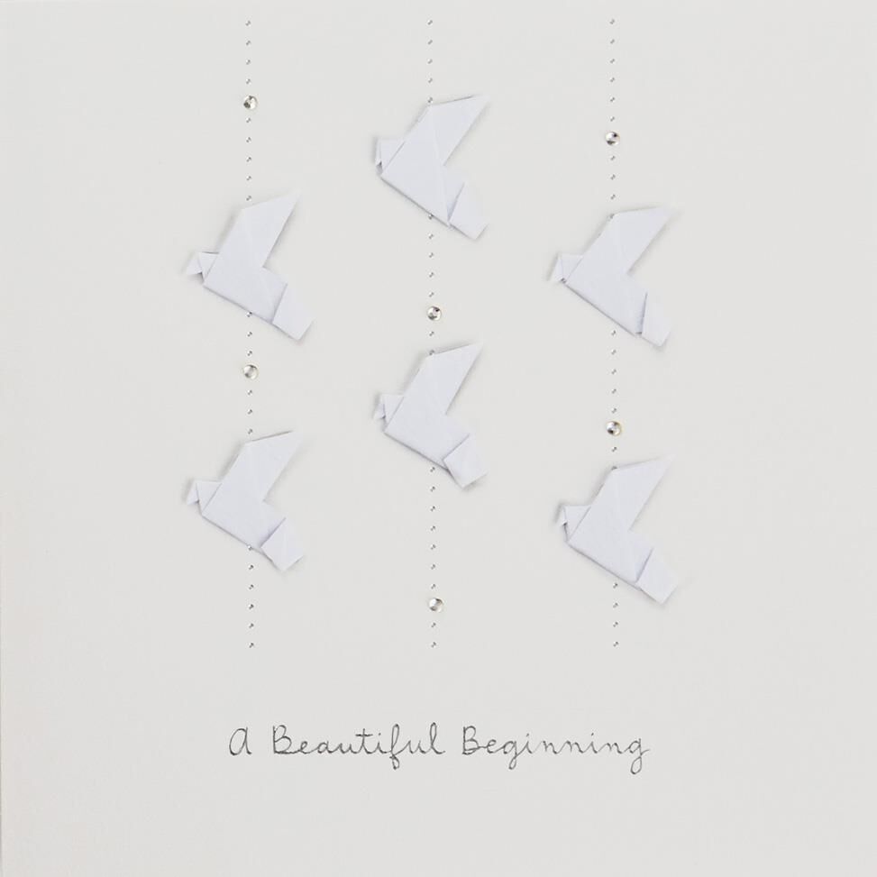 Origami Doves Wedding Card
