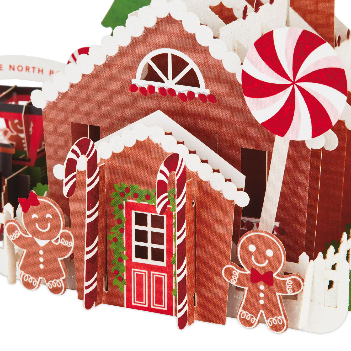 Gingerbread House Pop-Up Christmas Card upclose view image number 5