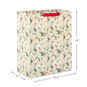 Berries and Greenery on Kraft Large Holiday Gift Bag measurement image number 3