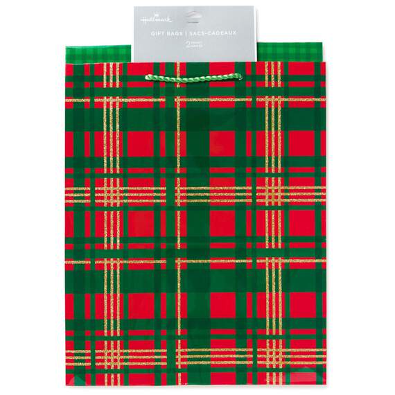 Plaid and Gingham 2-Pack Large Gift Bags, 13", , large image number 2