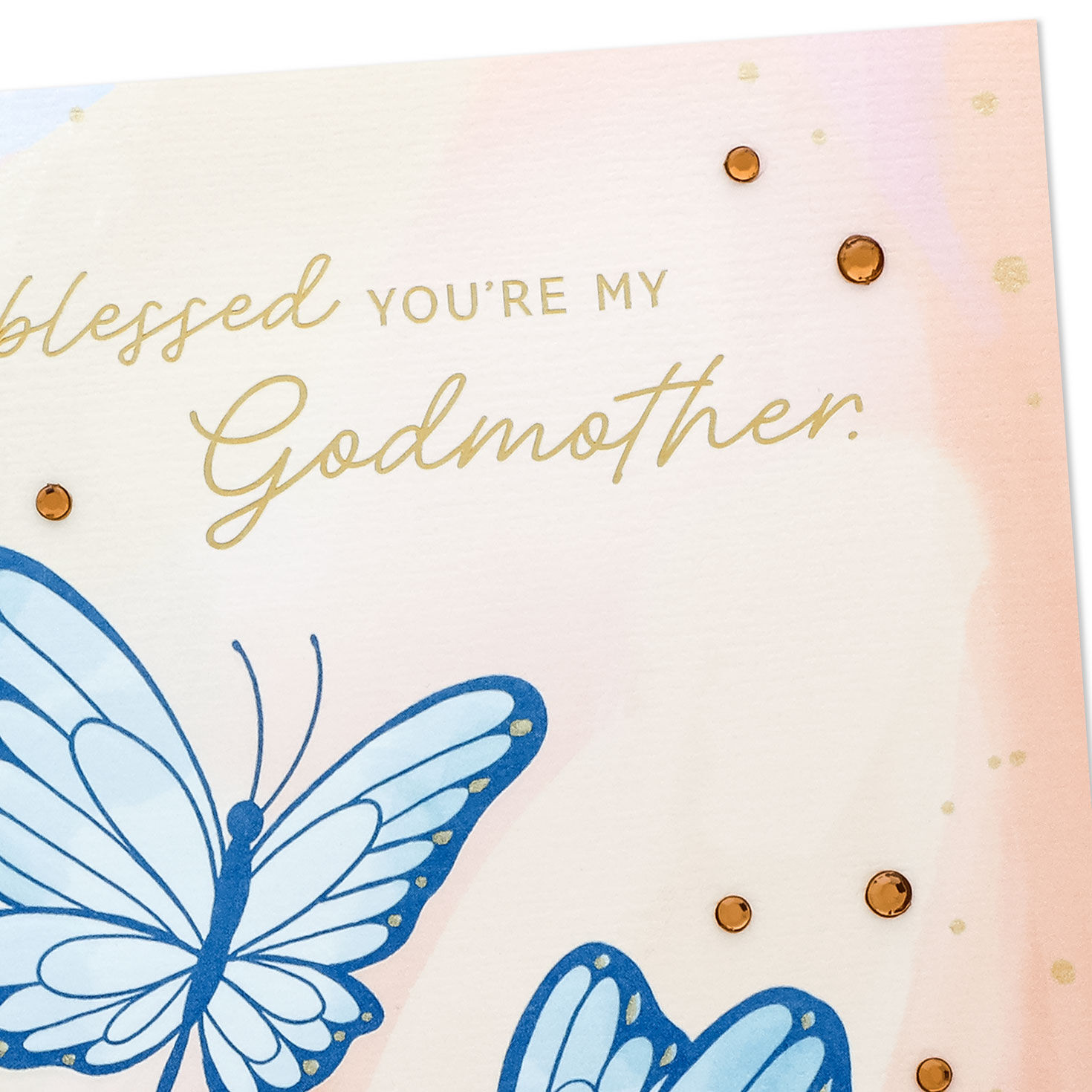 Butterflies on Pink Birthday Card for Godmother Card Front Detail image number 5