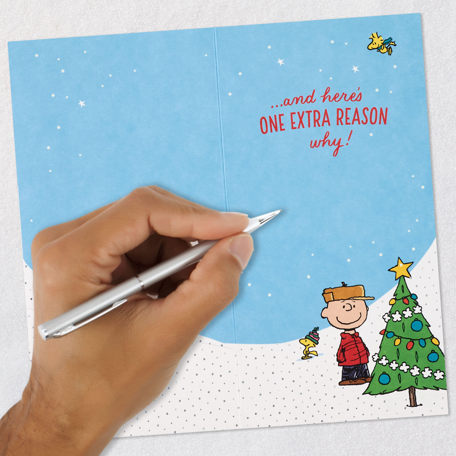 Charlie Brown, Lucy and Snoopy with Tree Gift Card Holder signing card image number 8