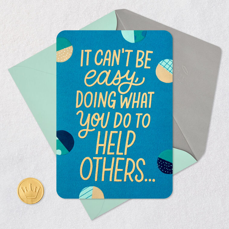 Patterned Circles Caregiver Thank You Card Card Front with Envelope and Gold Seal image number 5