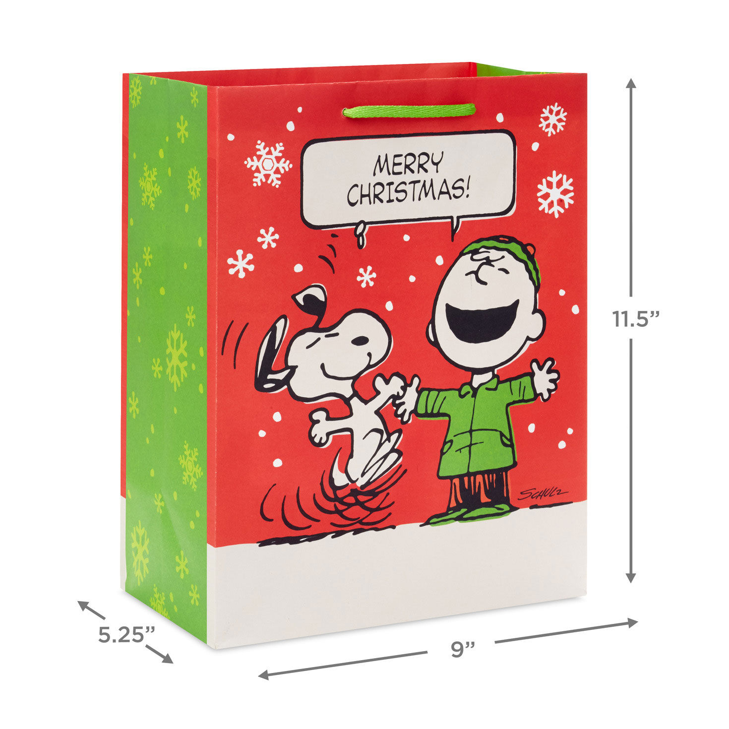 Vintage Peanuts 2-Pack Large Christmas Gift Bags measurement image number 3