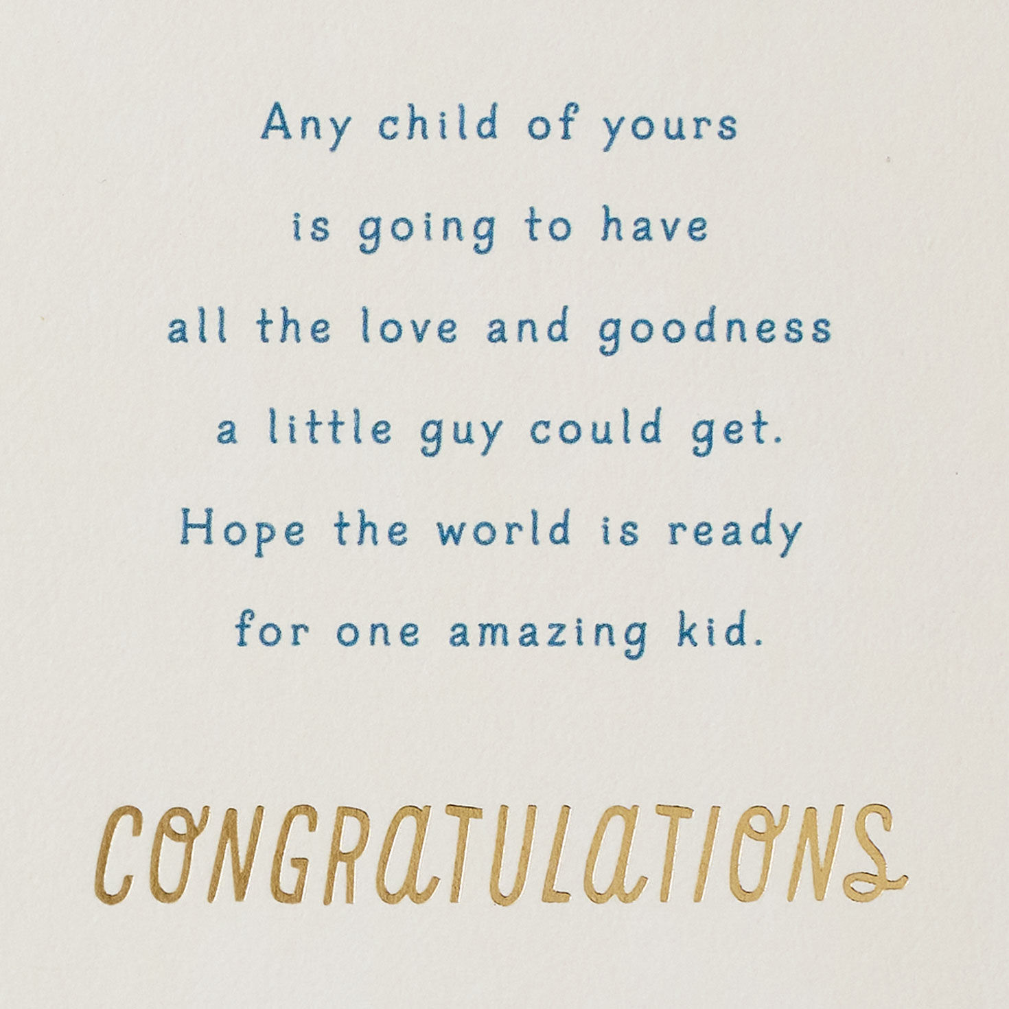 Light Blue and Gold Outfit New Baby Shower Card Sentiment image number 2