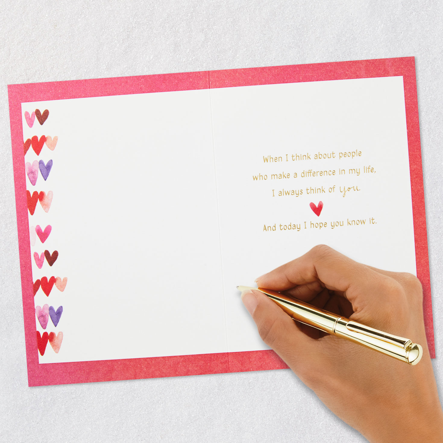Watercolor Hearts Sweetest Day Card Signing card image number 6