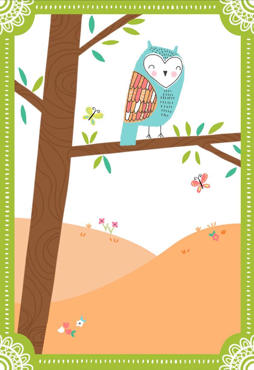 Owl in Tree Blank Card